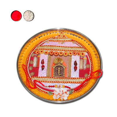 "Rakhi Thali - RT-2320 A -code 008 - Click here to View more details about this Product
